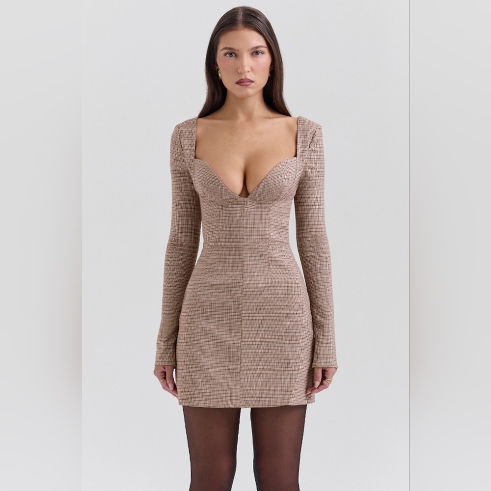 Brown Puppytooth House of CB 'Angelie'- Medium